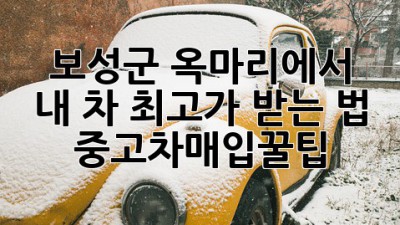 🚗 보성군 옥마리에서 내 차 최고가 받는 법! #중고차매입꿀팁
